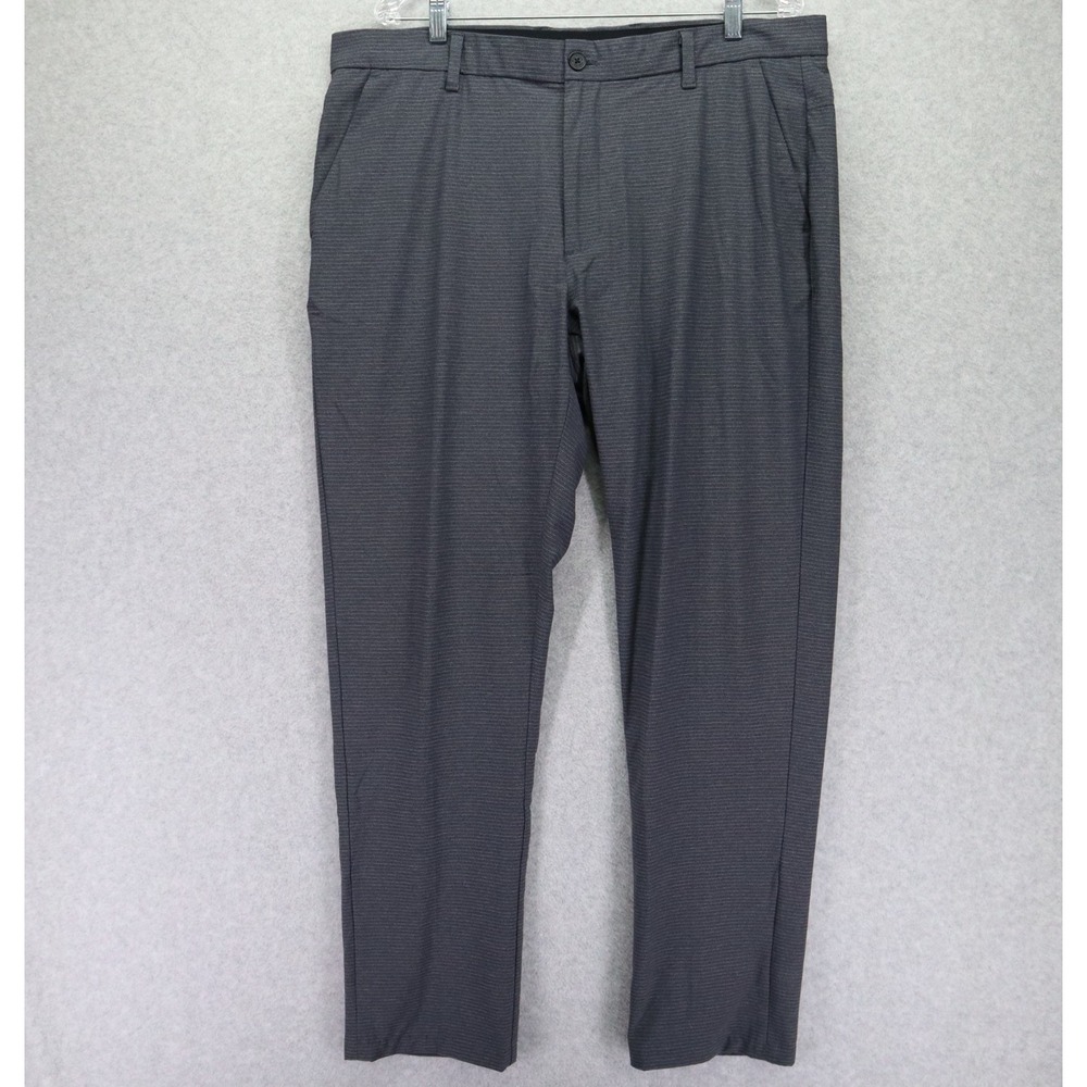 Hickey Freeman Pants Mens 38x32 Performance Golf Chino Stretch Flat Front‎ Gray